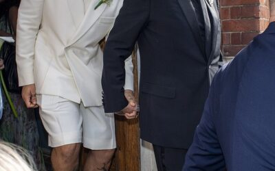 Fat Tony is married! DJ, 58, exchanges vows with Stavros Agapiou, 32, in front of celebrity friends Boy George, Claire Sweeney and Davina McCall