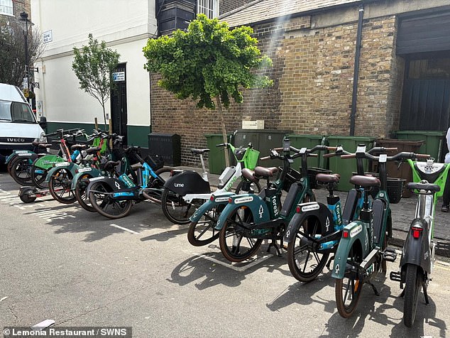 The celebrity hotspot besieged by e-bikes: Primrose Hill restaurant says dozens of cycles are being dumped on doorstep and blocking deliveries