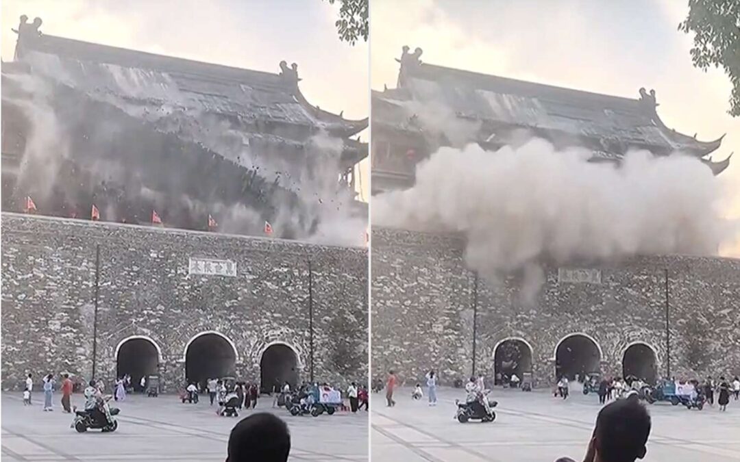 Tiles Fall Off the Roof of 600-Year-Old Tower, Sending Tourists Scrambling