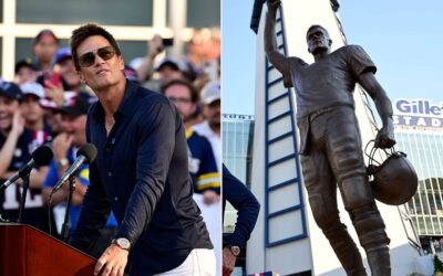 Tom Brady Jokes He Feels ‘Kind of Old’ as His Statue Is Unveiled by the Patriots Outside of Gillette Stadium